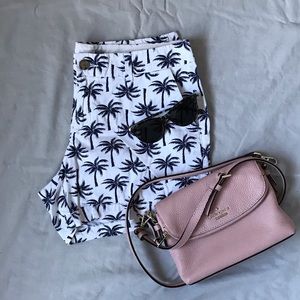 OLD NAVY White Navy Palm Tree Print Summer Shorts